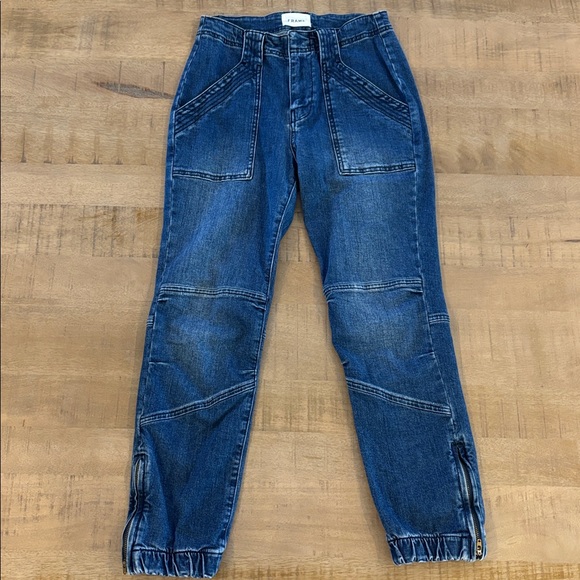 FRAME Cropped Mid-Rise Slim-Leg Jeans Size 27 Womens Designer Spring Summer - Picture 4 of 8